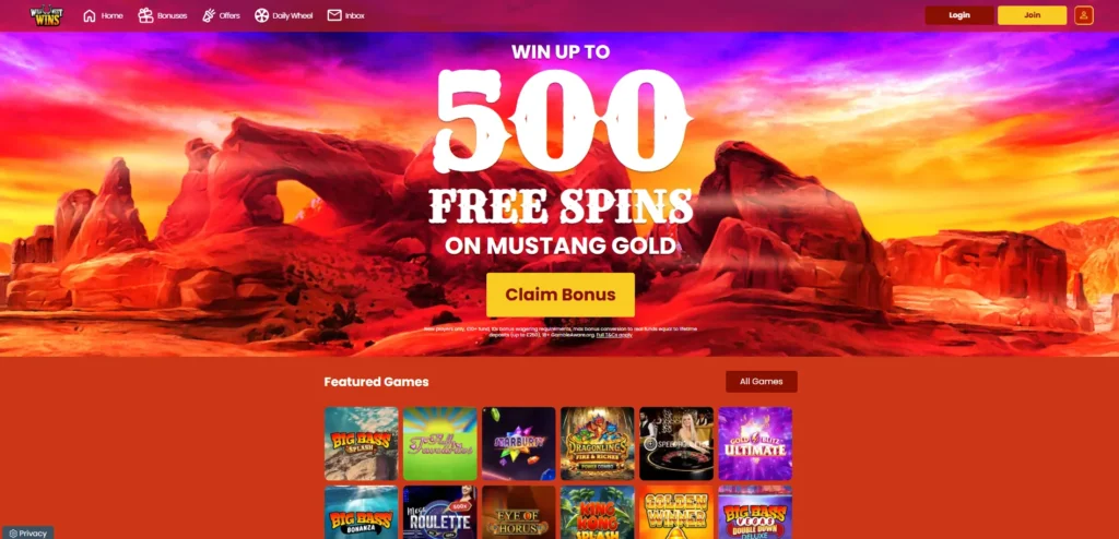 Wild West Wins casino screenshot